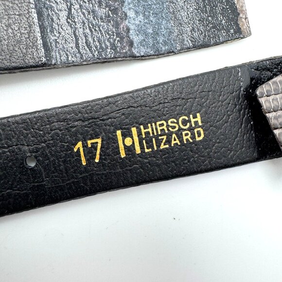 17mm Hirsch Brown Lizard Grain Leather Watch Band Gold Buckle Austria main image 8